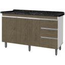 Ver imagem 1 de Gabinete para Pia de 1.50 Metro Balcão 100% Mdf com Puxador em Alumínio Inteiro Chapa de 15mm Ultima