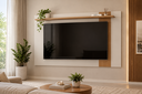 Ver imagem 1 de Painel Leme para TV até 70 Extensível 1,60m a 1,80m Off White Matte/Freijó Colibri Decor