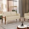 Sofá Namoradeira Lana Linho Bege A19 Base de Madeira - D'Rossi DRossi - 2