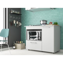 Balcão de Cozinha para Cooktop Bigger 2 Portas 5201 Branco J Carvalho - 1