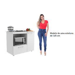 Balcão de Cozinha para Cooktop Bigger 2 Portas 5201 Branco J Carvalho - 5