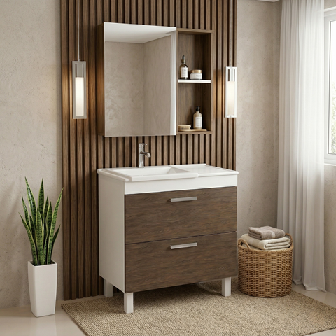 Conjunto Gabinete de Banheiro Sotano 70cm