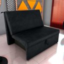 Ver imagem 1 de Sofá Cama Dominion 2 Lugares Reclinável 113cm Preto
