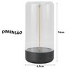 Luminaria Lampada Magnetica Minimalista Mesa Led Touch 3 Niveis sem Fio Filamento Recarregavel Moder - 4