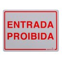 Ver imagem 1 de Placa de Sinalização 15x20 cm Entrada Proibida Bemfixa