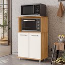 Ver imagem 2 de Balcão Multiuso Isis 2 Portas para Forno e Micro-ondas Freijó/off White Cristal - Nicioli
