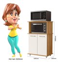 Ver imagem 6 de Balcão Multiuso Isis 2 Portas para Forno e Micro-ondas Freijó/off White Cristal - Nicioli
