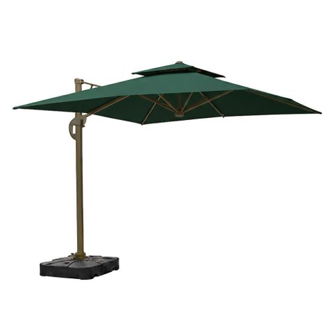 Ombrelone Guarda Sol Premium Aluminio Verde 3x3m C/ Base de 120l