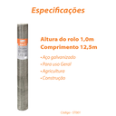 Ver imagem 3 de Tela Ciranda Arroz/areia 1x12,5m Malha 10 Fio 28 Rino Agro