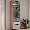 Ver imagem 1 de Sapateira Versa Home 1 Porta 5 Prateleiras com Espelho Freijó - Telasul
