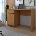 Ver imagem 1 de Mesa Escrivaninha Loft 1 Porta 1 Gaveta Amêndola Touch/grafito - Panorama Móveis