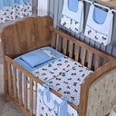 Ver imagem 2 de Enxoval de Bebe Kit de Berço Americano Cortina Algodão Menino Menina 8 Peças:trator Azul