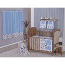 Ver imagem 1 de Enxoval de Bebe Kit de Berço Americano Cortina Algodão Menino Menina 8 Peças:trator Azul