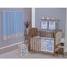 Enxoval de Bebe Kit de Berço Americano Cortina Algodão Menino Menina 8 Peças:trator Azul - 1