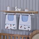 Ver imagem 4 de Enxoval de Bebe Kit de Berço Americano Cortina Algodão Menino Menina 8 Peças:trator Azul