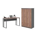 Ver imagem 1 de Escrivaninha Retangular Escrivaninha 1.2 com Armário Dubai Moderno sem Gavetas MDF MDP 120cm Noce