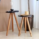 Ver imagem 3 de Mesa Lateral de Canto Tripé 50x35cm Preto