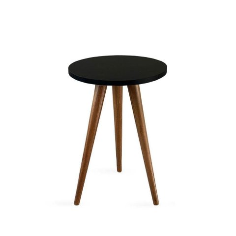 Mesa Lateral de Canto Tripé 50x35cm Preto