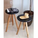 Ver imagem 2 de Mesa Lateral de Canto Tripé 50x35cm Preto
