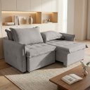 Ver imagem 1 de Sofá Cama 2 Lugares Singapura Reclinável 190cm em Bouclê com Catraca Reforçada e 2 Almofadas:Cinza C