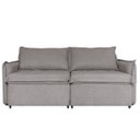 Ver imagem 3 de Sofá Cama 2 Lugares Singapura Reclinável 190cm em Bouclê com Catraca Reforçada e 2 Almofadas:Cinza C