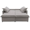 Ver imagem 6 de Sofá Cama 2 Lugares Singapura Reclinável 190cm em Bouclê com Catraca Reforçada e 2 Almofadas:Cinza C
