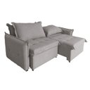 Ver imagem 5 de Sofá Cama 2 Lugares Singapura Reclinável 190cm em Bouclê com Catraca Reforçada e 2 Almofadas:Cinza C