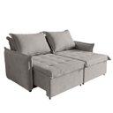 Ver mais imagens de Sofá Cama 2 Lugares Singapura Reclinável 190cm em Bouclê com Catraca Reforçada e 2 Almofadas:Cinza C
