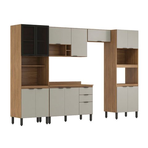 Cozinha Compacta Firenze Fi0001 Amêndola Touch Nude Prime Tx Demóbile