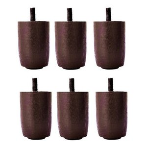 Kit com 6 Pés para Cama Box ou Baú Solteiro P63 Marrom