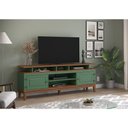 Ver imagem 4 de Rack para TV 75 Polegadas Madeira Maciça 2 Portas Rústico 185,7cm Verde - Apaixone & Decore