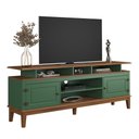 Ver imagem 1 de Rack para TV 75 Polegadas Madeira Maciça 2 Portas Rústico 185,7cm Verde - Apaixone & Decore