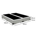 Ver imagem 2 de Cama Box Queen Bipartido Sintético Mega Cama Branco 158x198x42cm