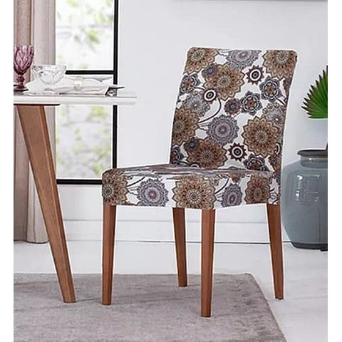Kit 04 Capas de Cadeira Jantar Cozinha Estampado C Elástico - Mandala