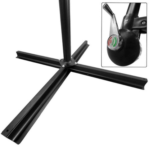Ombrellone Suspenso Casa Lys Jardim Poliéster 180g Resistente Raios Solares Marrom Manivela