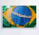 Ver imagem 2 de Quadro Bandeira do Brasil em Fitas - 60x40 Cm - Adesivo Fotográfico