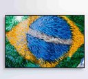 Ver imagem 3 de Quadro Bandeira do Brasil em Fitas - 60x40 Cm - Adesivo Fotográfico