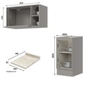 Ver imagem 3 de Cozinha Americana 5 Peças com Balcão 120cm e Aéreo Micro-Ondas 7 Portas 3 Gavetas Cinza Móveis
