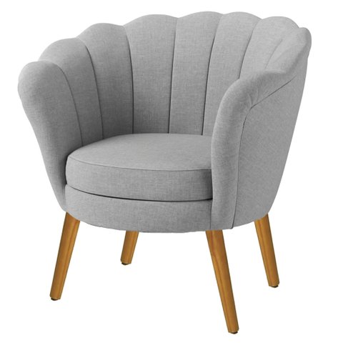 Poltrona Pétala em Linho Premium 07-cinza Claro Sua Casa Decorações