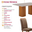 Ver imagem 2 de Mesa de Jantar Eloise 180cm Tampo MDF Vidro Canto Copo com 6 Cadeiras Lorena Moderna Mobília