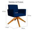 Ver imagem 5 de Poltrona Decorativa Camila Pés Madeira Giratório Suede Azul Marinho - DS Estofados