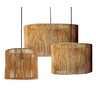 Composição 3 Luminárias Rústica Pendente Cúpula Rajada Praia - 1