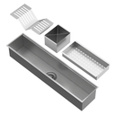 Ver imagem 7 de Kit Cuba Dupla Nápoles Aço Inox 304 Calha Oragnizadora Aço Inox e Torneira Genebra Monocomando Golde