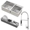 Kit Cuba Dupla Nápoles Aço Inox 304 Calha Oragnizadora Aço Inox e Torneira Genebra Monocomando Golde - 1