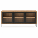 Ver imagem 4 de Rack para TV até 55 Polegadas Refresh 3 Portas de Vidro 2 Prateleiras BR149 Mel/Preto - BRV Móveis
