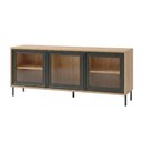 Ver imagem 2 de Rack para TV até 55" BRV BR149 136cm 3 Portas Mel/Preto