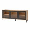 Ver imagem 5 de Rack para TV até 55 Polegadas Refresh 3 Portas de Vidro 2 Prateleiras BR149 Mel/Preto - BRV Móveis
