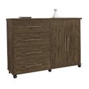 Ver imagem 1 de Cômoda Sapateira Master 4 Gavetas 2 Portas Amêndoa para Quarto