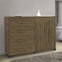 Ver imagem 2 de Cômoda Sapateira Master 4 Gavetas 2 Portas Amêndoa para Quarto