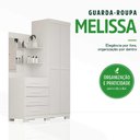 Ver imagem 2 de Guarda-Roupa Solteiro Melissa 2 Portas com 4 Gavetas 100% MDF Bran/Rosa/Azul/Lilas